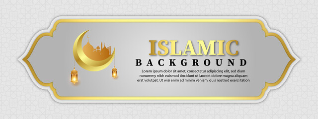 Islamic Banner White Ornament Pattern