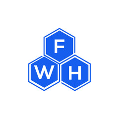 FWH letter logo design on White background. FWH creative initials letter logo concept. FWH letter design. 
