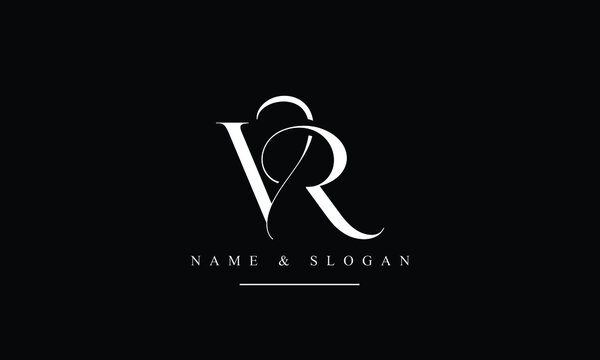 RV, VR, R, V abstract letters logo monogram