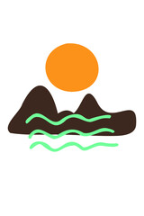 Botanical wall art . 70s vintage boho foliage line art drawing with abstract shape. Abstract Plant Art design for print, cover, wallpaper, Minimal and natural wall art.