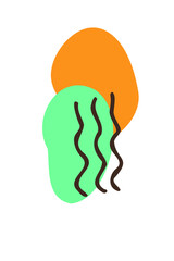 Botanical wall art . 70s vintage boho foliage line art drawing with abstract shape. Abstract Plant Art design for print, cover, wallpaper, Minimal and natural wall art.