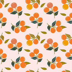 orange floral seamless pattern set. Modern design for paper, cover, fabric, interior decor and other users.