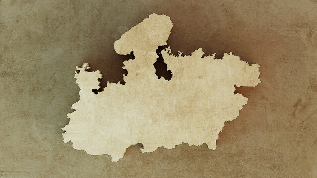 Madhya Pradesh Map 3d Rendered illustration 