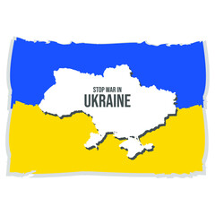 ukraine russia conflict illustration vector. ukraine flag, map, shapes and culture