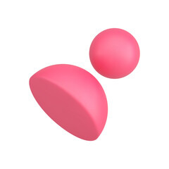 Red human skittle pin shape 3d icon isometric illustration. Abstract avatar for gaming player