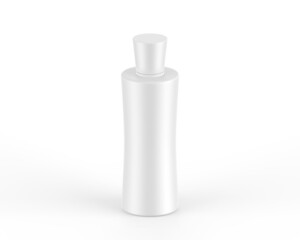 Plastic bottle set with cap for liquid soap, gel, lotion, cream, shampoo, bath foam and other cosmetics, 3d render illustration.