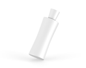 Plastic bottle set with cap for liquid soap, gel, lotion, cream, shampoo, bath foam and other cosmetics, 3d render illustration.