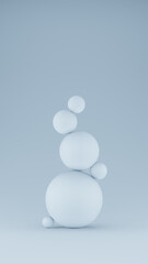 Light blue colored spheres, 3d render