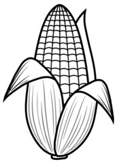 Corn doodle outline for colouring