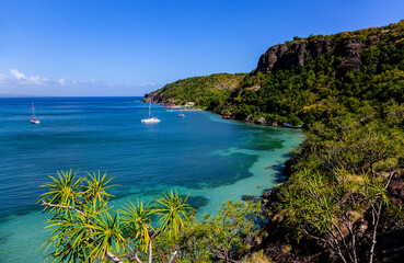 Fototapeta premium Bay of Marigot, Terre-de-Haut, Iles des Saintes, Les Saintes, Guadeloupe, Lesser Antilles, Caribbean.