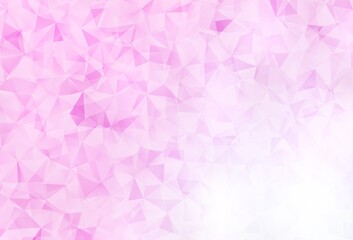 Light Pink vector shining triangular backdrop.