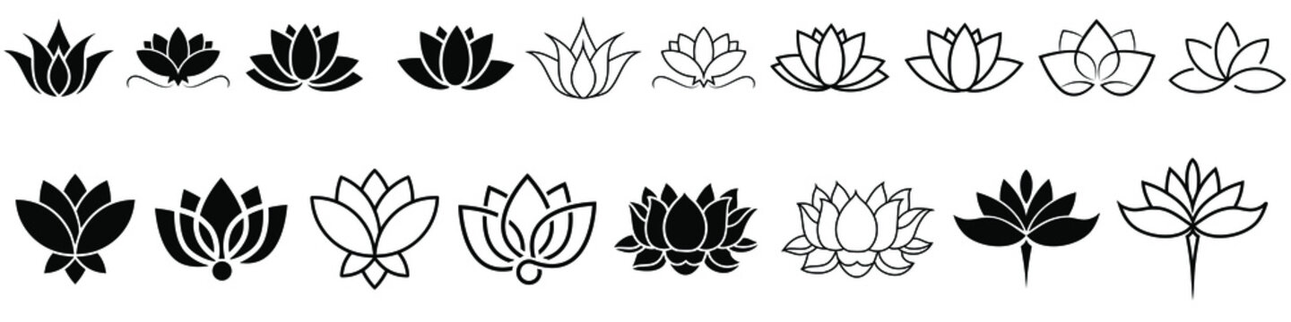 Lotus icon vector set. Harmony illustration sign collection. Buddha flower symbol.