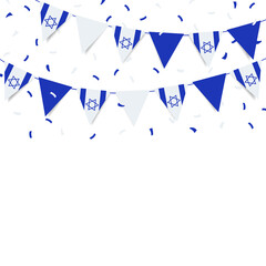Vector Illustration of Independence Day of Israel. Garland from the flag of Israel on a white background.
