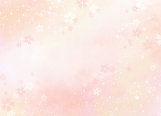 背景に使える水彩風の手描き素材_桜_01