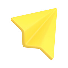 Yellow paper plane 3d isometric icon vector illustration