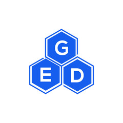 GED letter logo design on black background. GED  creative initials letter logo concept. GED letter design.