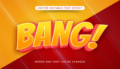Bang 3d comic and cartoon style editable text effect
