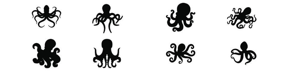 Octopus vector icon set. devilfish illustration sign collection. symbol. © Denys