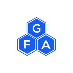 Obraz premium GFA letter logo design on black background. GFA creative initials letter logo concept. GFA letter design.