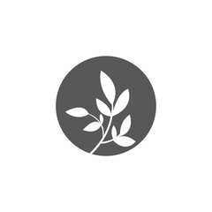 leaf stalk logo illustration design vector icon
