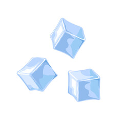 Realistic ice cubes collection, vector illustration