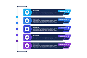 Business Work Steps Infographic Design Template
