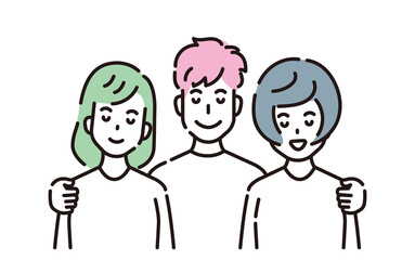 人物イラスト　線画