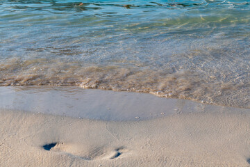 wet sand on the beach by the sea