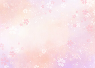 背景に使える水彩風の手描き素材_桜_04