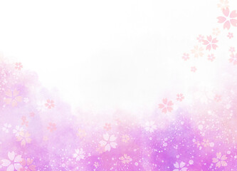 背景に使える水彩風の手描き素材_桜_11