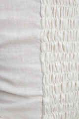 Close up of details on textured retro linen blouse