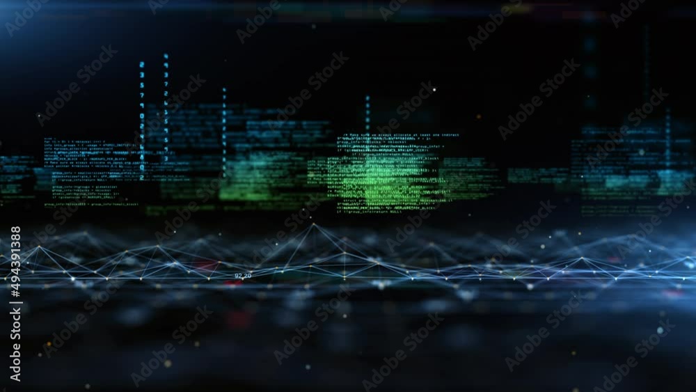 Poster digital cyberspace and digital data network connections. high speed connection and big data analysis