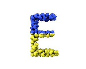 Ukraine Hearts Font Letter E