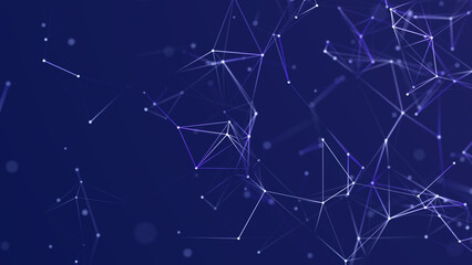 Fototapeta premium Abstract polygonal space with dots and lines. Connection science background. Triangular business wallpaper. 3d rendering