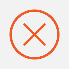 Obraz premium Cross mark or wrong icon isolated flat design vector illustration.