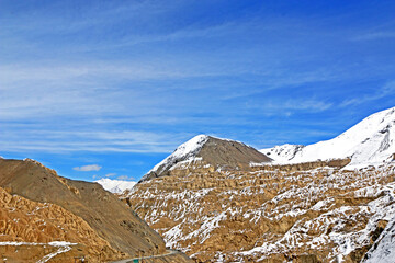 View of nature on the top of mountain in Leh Ladakh, India