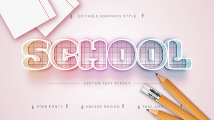 School Textbook - Editable Text Effect, Font Style