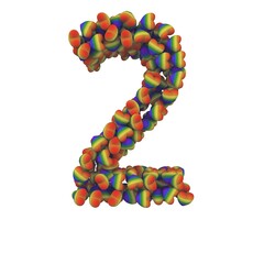 Rainbow Love Hearts Font Number 2