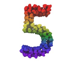 Rainbow Hearts Themed Font Number 5