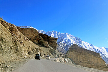 View of nature on the top of mountain in Leh Ladakh, India