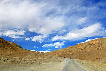 View of nature on the top of mountain in Leh Ladakh, India