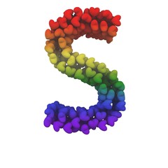 Rainbow Hearts Themed Font Letter S