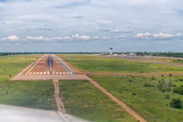 On approach to Maun Airport, Botswana