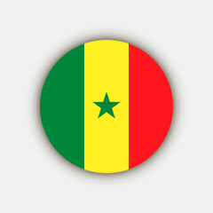 Country Senegal. Senegal flag. Vector illustration.