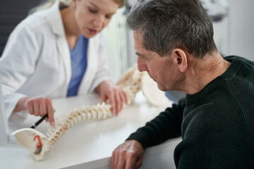 Caucasian senior man at the doctor's visit