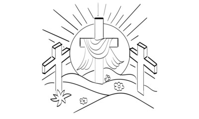  He is Risen Easter Background. Illustration for print or use as poster, card, flyer or T Shirt