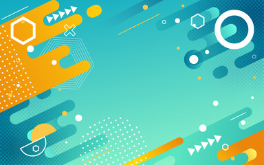 Memphis polygonal geometric background, abstract background, vector illustration