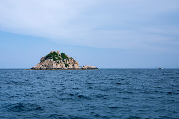rock island and deep blue sea at thailand gulf