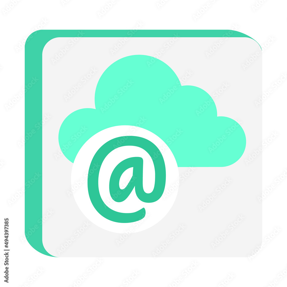 Fototapete Cloud-based email service semi flat color vector object. Full sized item on white. Cloud computing model. Storage service simple cartoon style illustration for web graphic design and animation