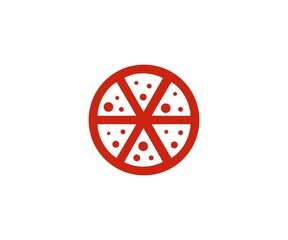 Pizza icon over white background, colorful design. vector illustration.